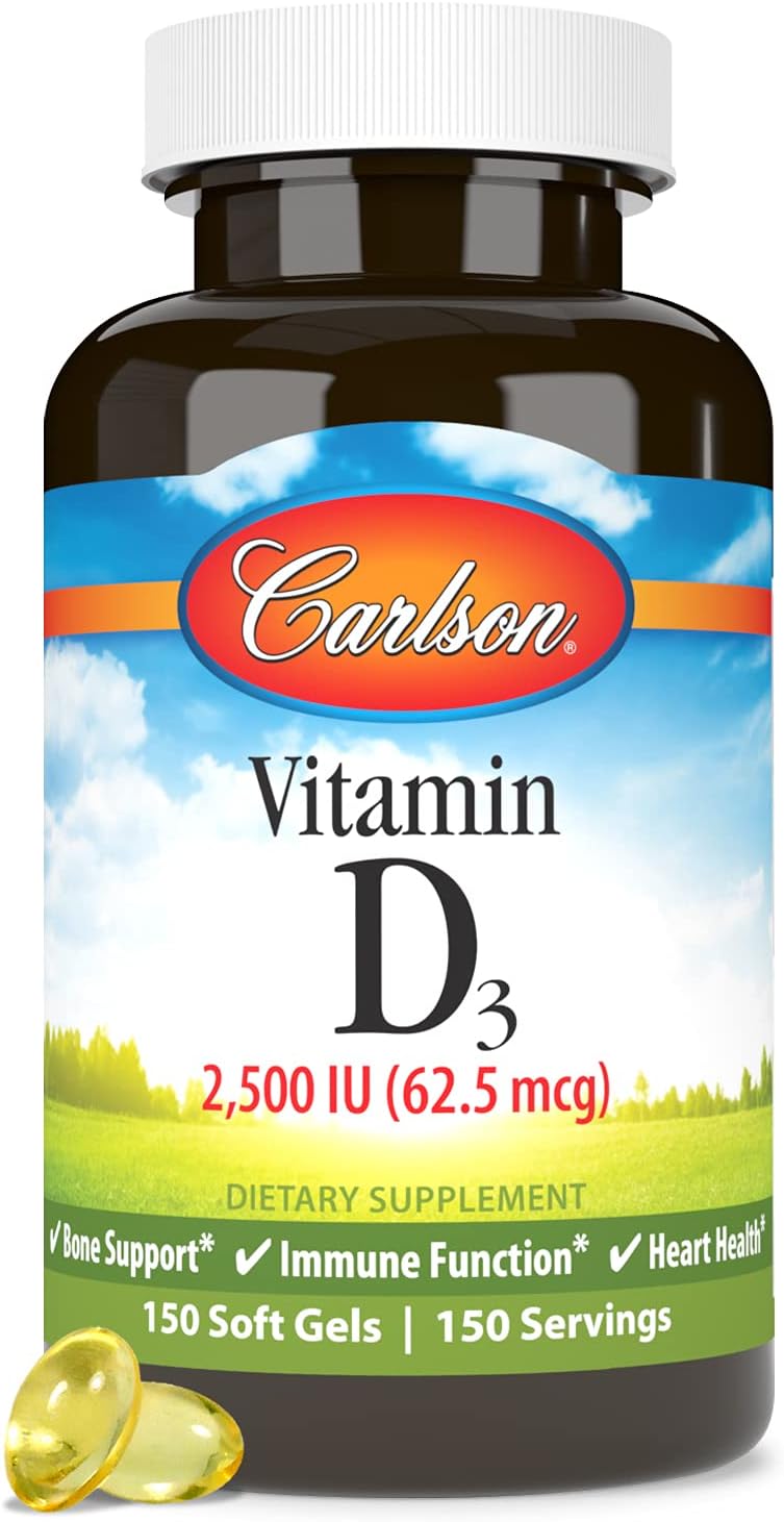 Carlson Vitamin D3 2500 IU (62.5 mcg) Soft Gel Capsules – 150 Capsules - görsel 5