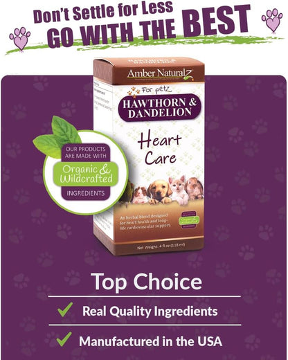 Amber NaturalZ Hawthorn & Dandelion Herbal Supplement for Pets