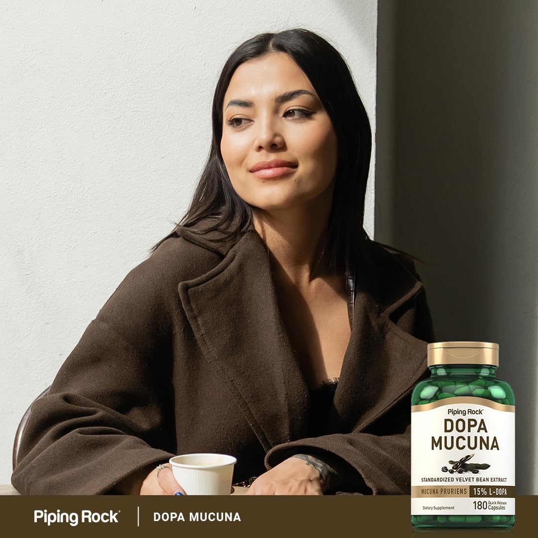 Piping Rock DOPA Mucuna Capsules, 180 Capsules – 15% L-DOPA Mucuna Pruriens Extract - görsel 6