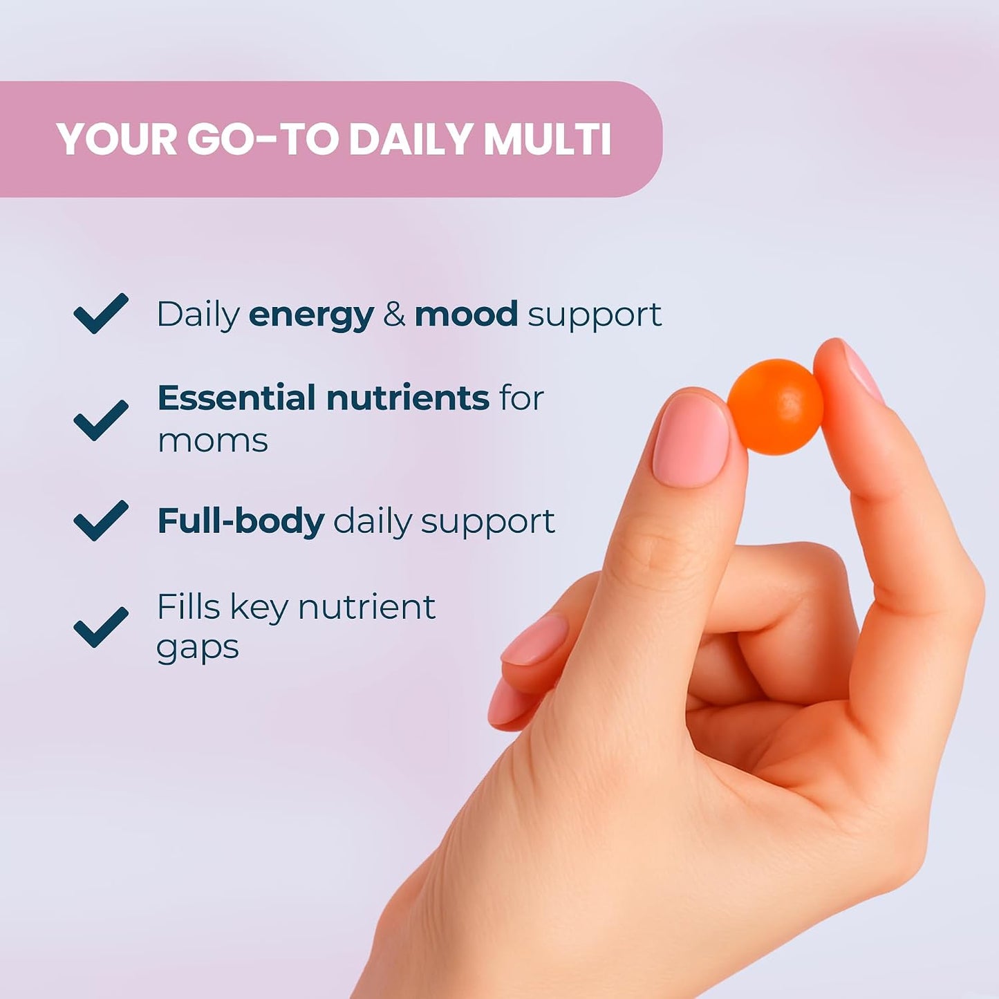 Baby Blues Multivitamin for Women - Daily Gummy Multivitamin for Mum with Biotin, B12, Folate, Vitamin D & Zinc - Hair, Skin & Nails, Energy & Immune Support - Iron Free, 90 Gummies - görsel 2