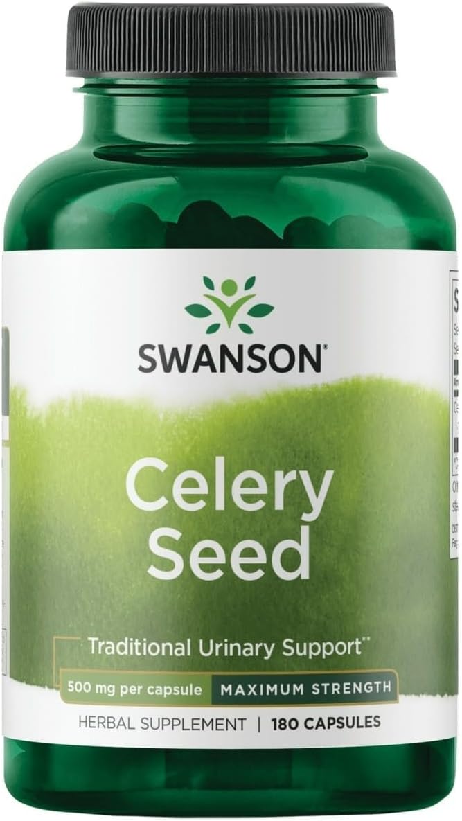Swanson Celery Seed Maximum Strength – Antioxidant Defence (500 mg, 180 Capsules) - görsel 1