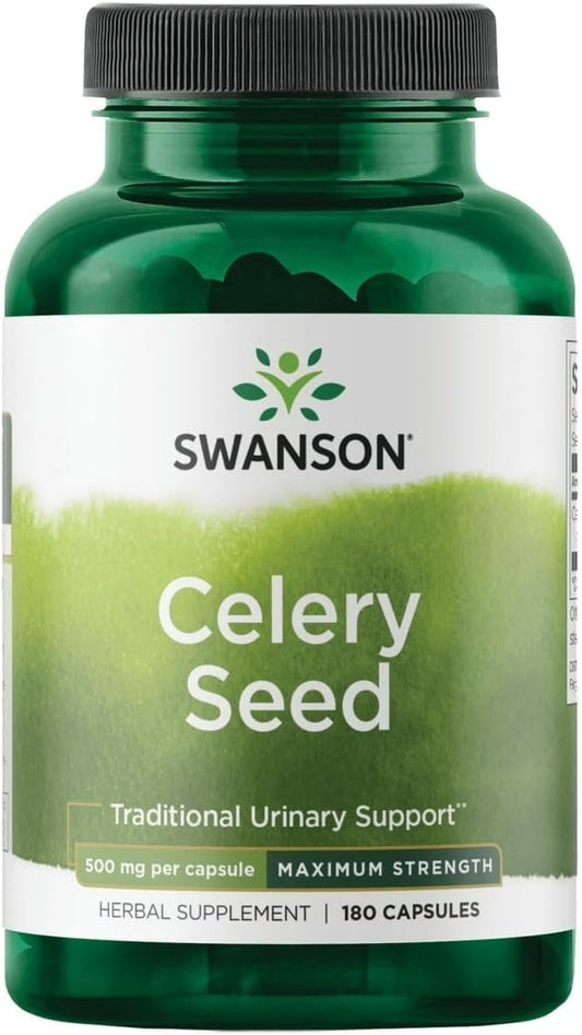 Swanson Celery Seed Maximum Strength – Antioxidant Defence (500 mg, 180 Capsules)