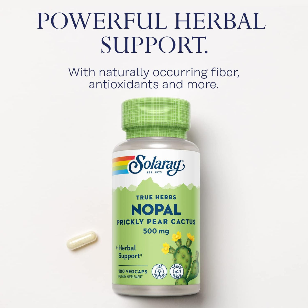 Solaray Nopal Prickly Pear Cactus Capsules, 500 mg per Serving – 100 VegCaps - görsel 3