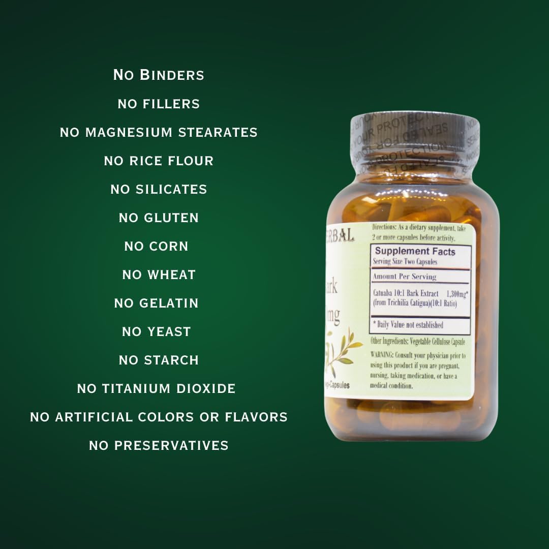 Barlowe's Herbal Elixirs Catuaba - 10:1 Extract, 650mg, 60 Vegan Capsules - görsel 4
