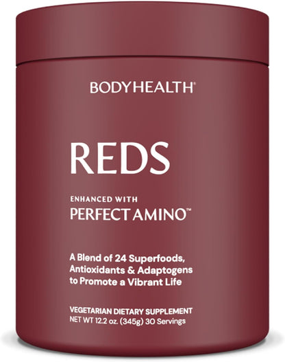 BodyHealth Reds Enhanced with PerfectAmino – Daily Superfood Smoothie Powder, 30 Servings