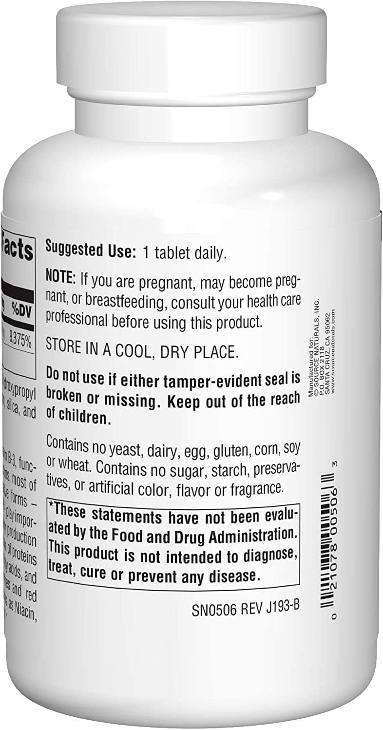 Source Naturals Niacinamide 1500mg, 100 Tablets (2 Pack) - görsel 3