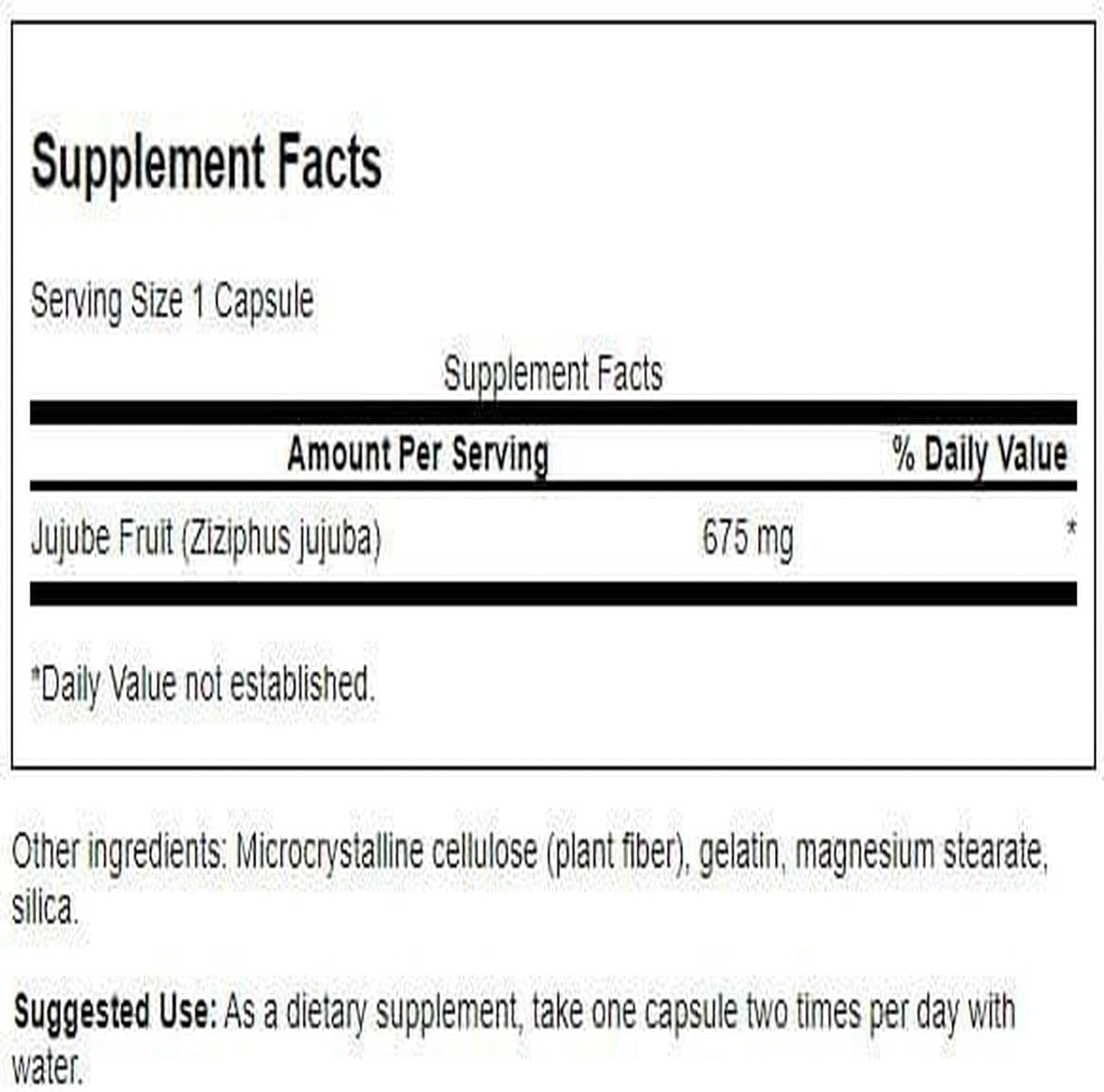 Swanson Jujube Fruit Full Spectrum Herbal Supplement, 60 Capsules, 675mg Each - görsel 2