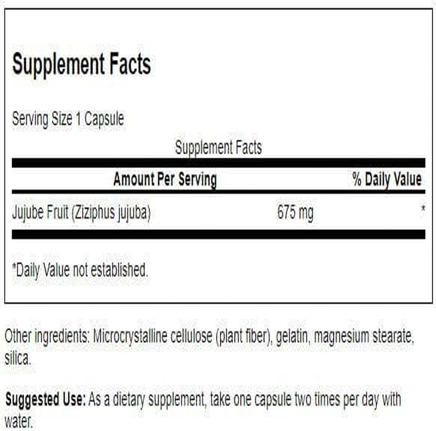 Swanson Jujube Fruit Full Spectrum Herbal Supplement, 60 Capsules, 675mg Each - görsel 2