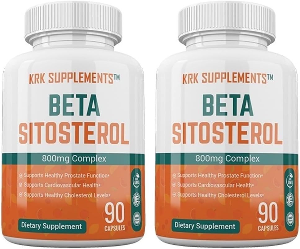 KRK Supplements Beta Sitosterol 800mg - 180 Capsules (2 Month Supply) - Prostate Health - görsel 1