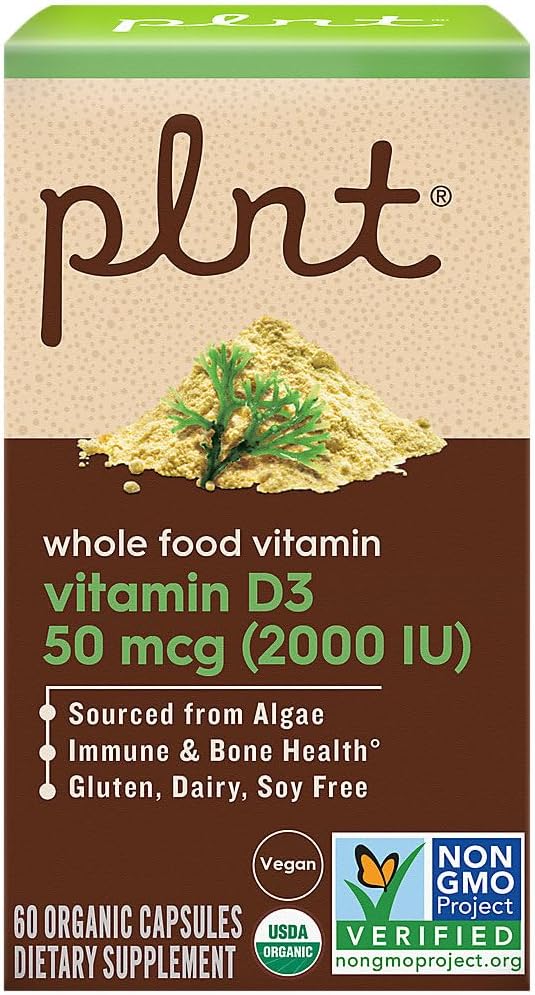 Vitamin D3 50 mcg (2,000 IU) - Whole Food Vitamin D - 60 Organic Capsules by plnt - görsel 5
