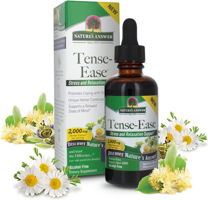 Nature's Answer Tense-Ease with Ashwagandha 2000mg 60 ml Liquid Extract - Mood Support