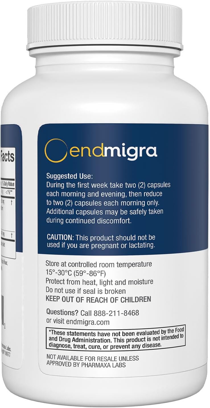 Endmigra Migraine Prevention & Relief Supplement - 60 Capsules - görsel 2