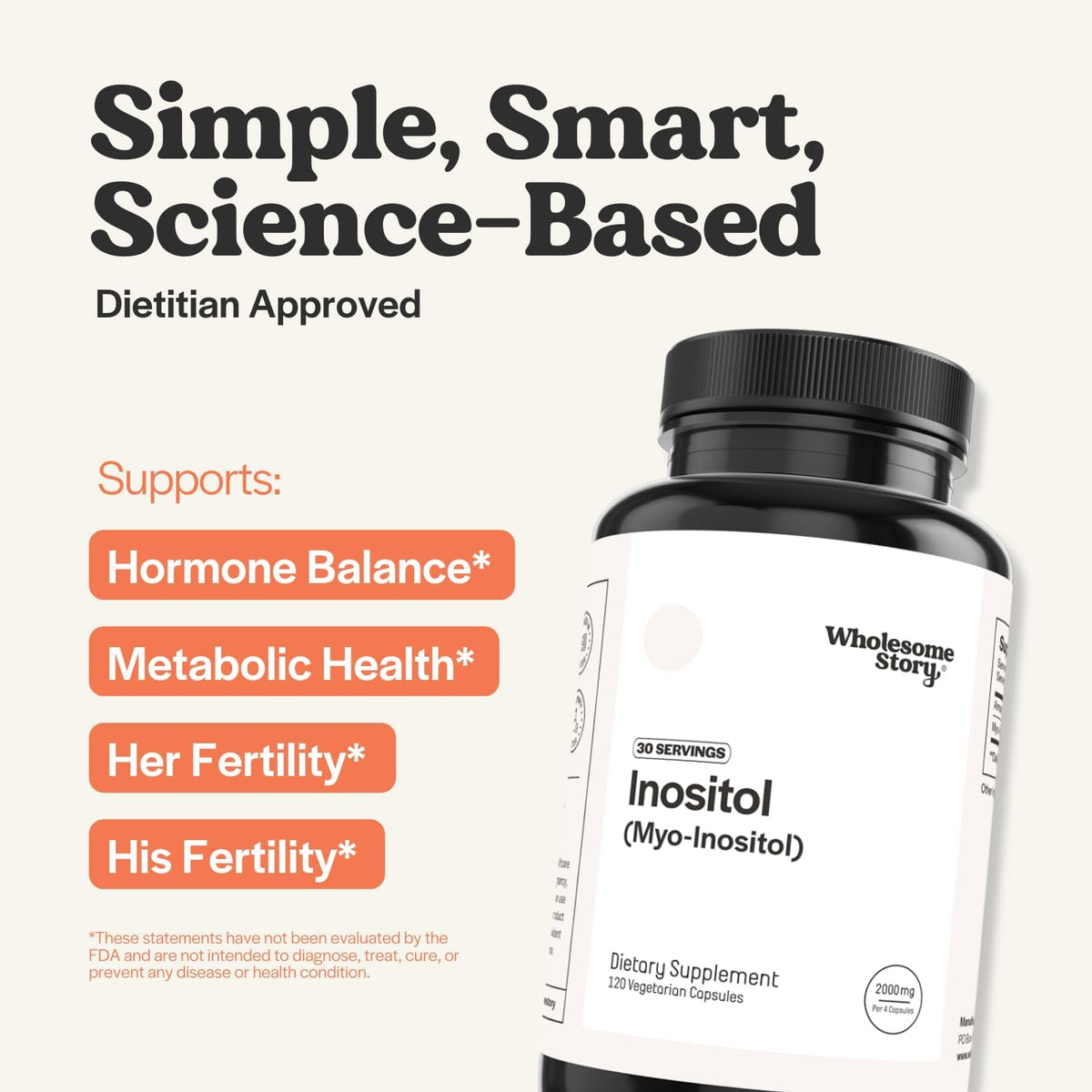 Wholesome Story Myo-Inositol Supplement - 2000mg per Serving, 120 Capsules - görsel 2