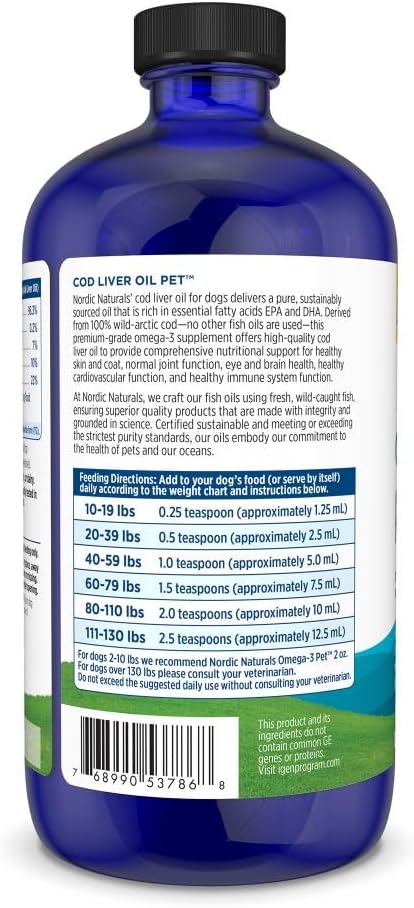 Nordic Naturals Pet Cod Liver Oil, Unflavoured - 473 ml - görsel 6