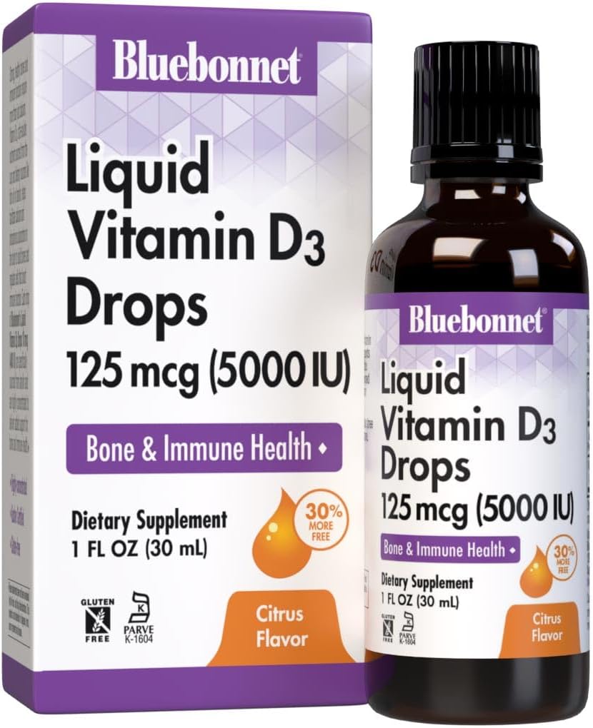 Bluebonnet Nutrition Liquid Vitamin D3 Drops, 5000 IU, 30 ml (900 Servings) - görsel 1