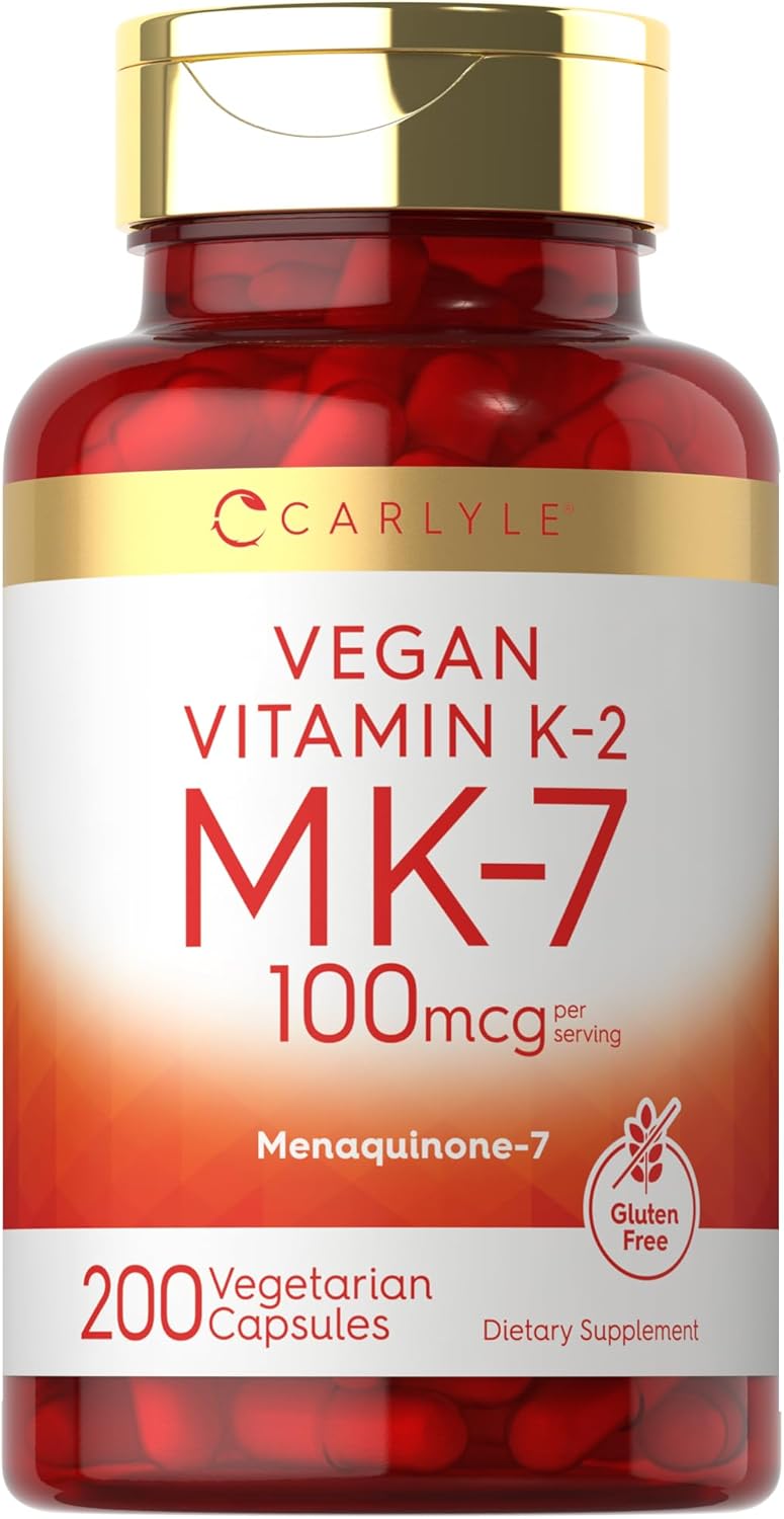 Carlyle MK-7 Vitamin K2 100 mcg | 200 Capsules | Vegan, Non-GMO & Gluten-free Food Supplement - görsel 1