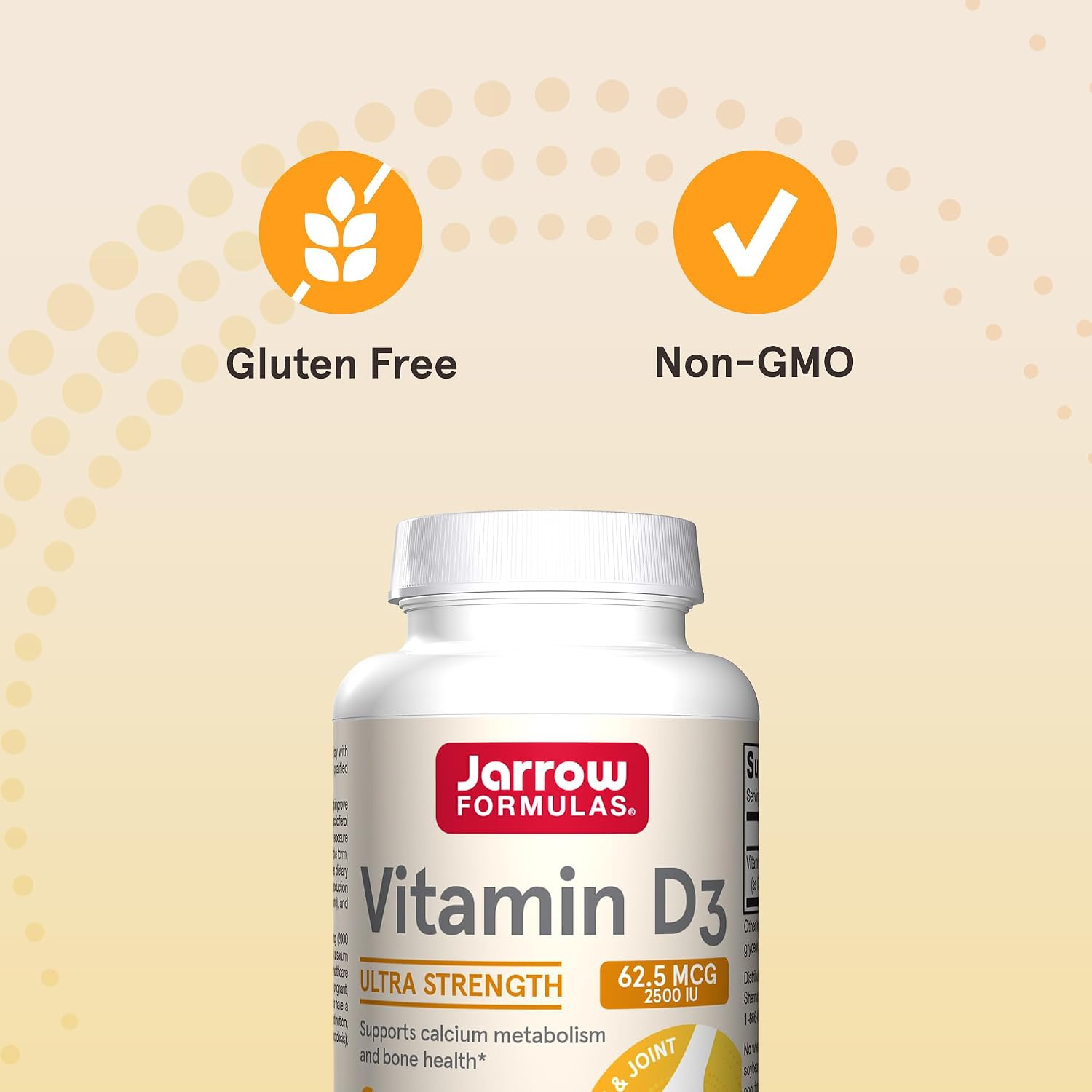 Jarrow Formulae Vitamin D3 62.5 mcg (2,500 IU) Softgels – 100 Count - görsel 5