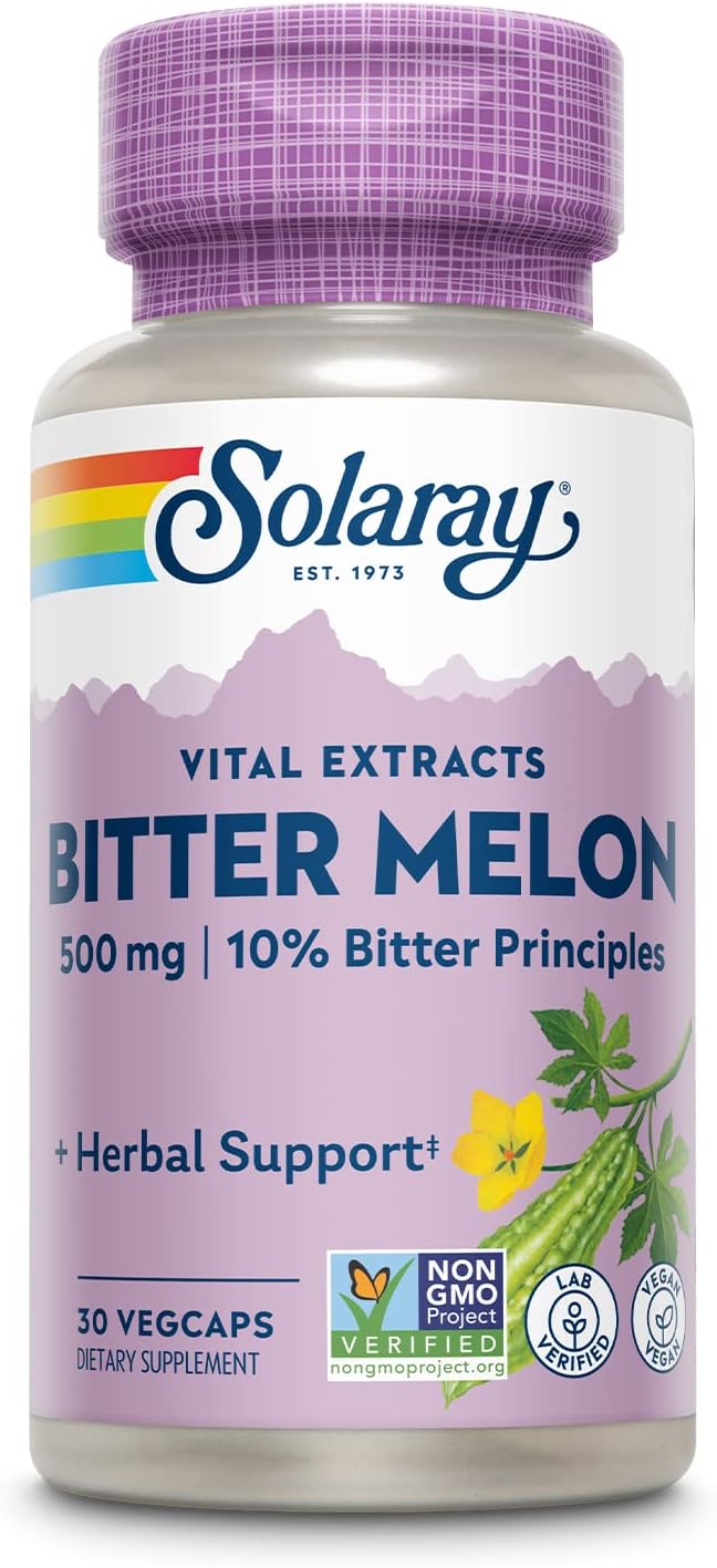 SOLARAY Bitter Melon Fruit Extract 500mg – Standardised to 5% Bitter Principles – 60 Veg Capsules - görsel 7