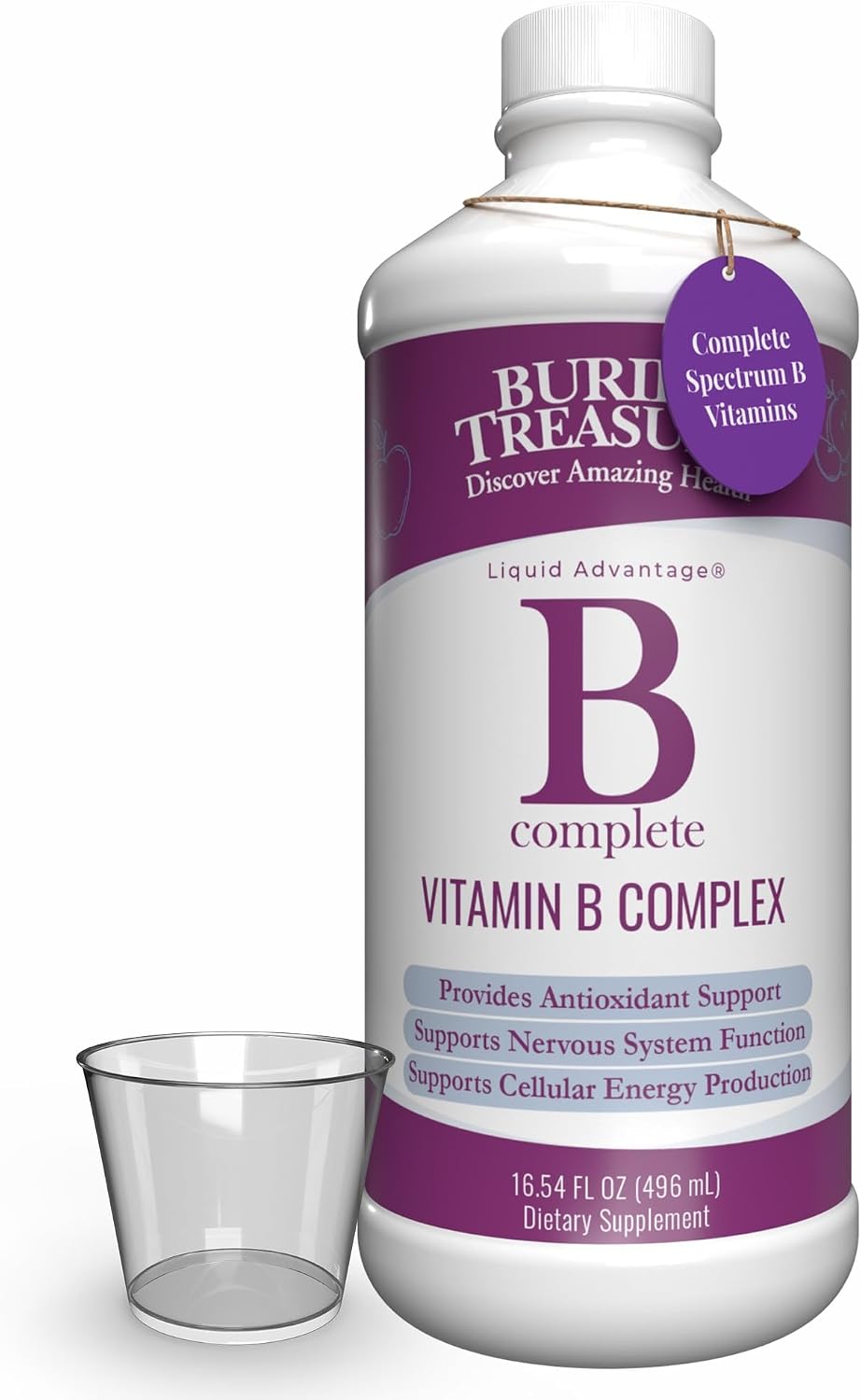 Buried Treasure B Complete Liquid Vitamin B Complex – Methylated B12 & B9, Vegan, Sugar-Free - görsel 1