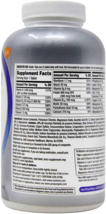 Centrum Men 50+ Multivitamin Tablets Age 50 and Over 275 Tablets