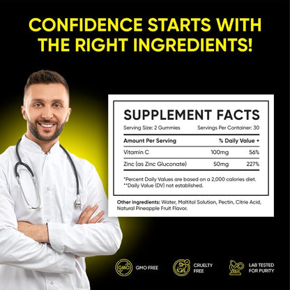 Pineapple C*M Gummies – Semen Volume and Sperm Health Supplement (60 Gummies, 1 Month Supply)