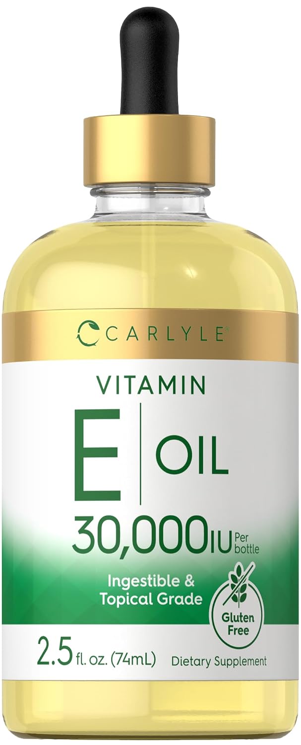 Carlyle Vitamin E Oil | 30,000 IU | 75 ml | Oral & Topical | Moisturising for Skin | Vegetarian, Non-GMO, Gluten-free Supplement - görsel 1