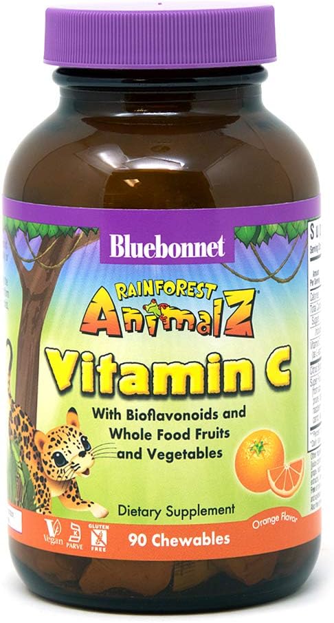 Bluebonnet Nutrition Rainforest Animalz Vitamin C, 90 Chewable Tablets - görsel 1