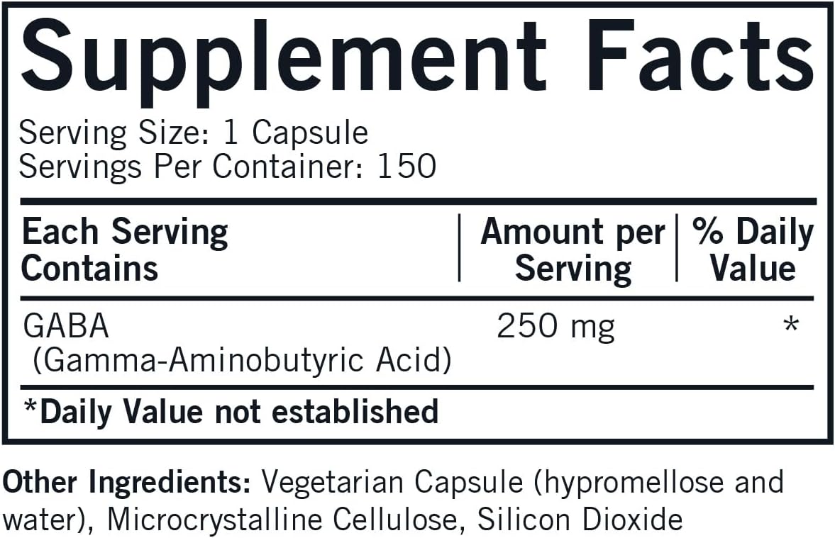 Kirkman GABA 250 mg - Hypoallergenic, 150 Capsules - görsel 2