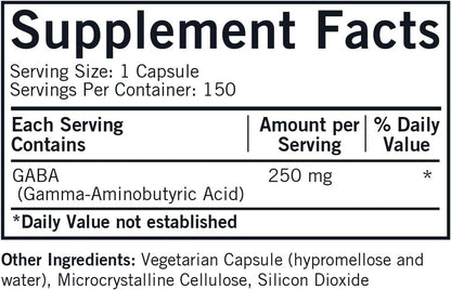Kirkman GABA 250 mg - Hypoallergenic, 150 Capsules