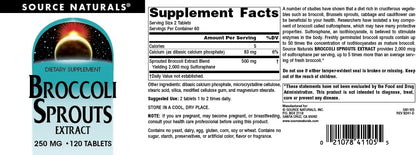 Source Naturals Broccoli Sprout Extract, 250 mg – 120 Tablets