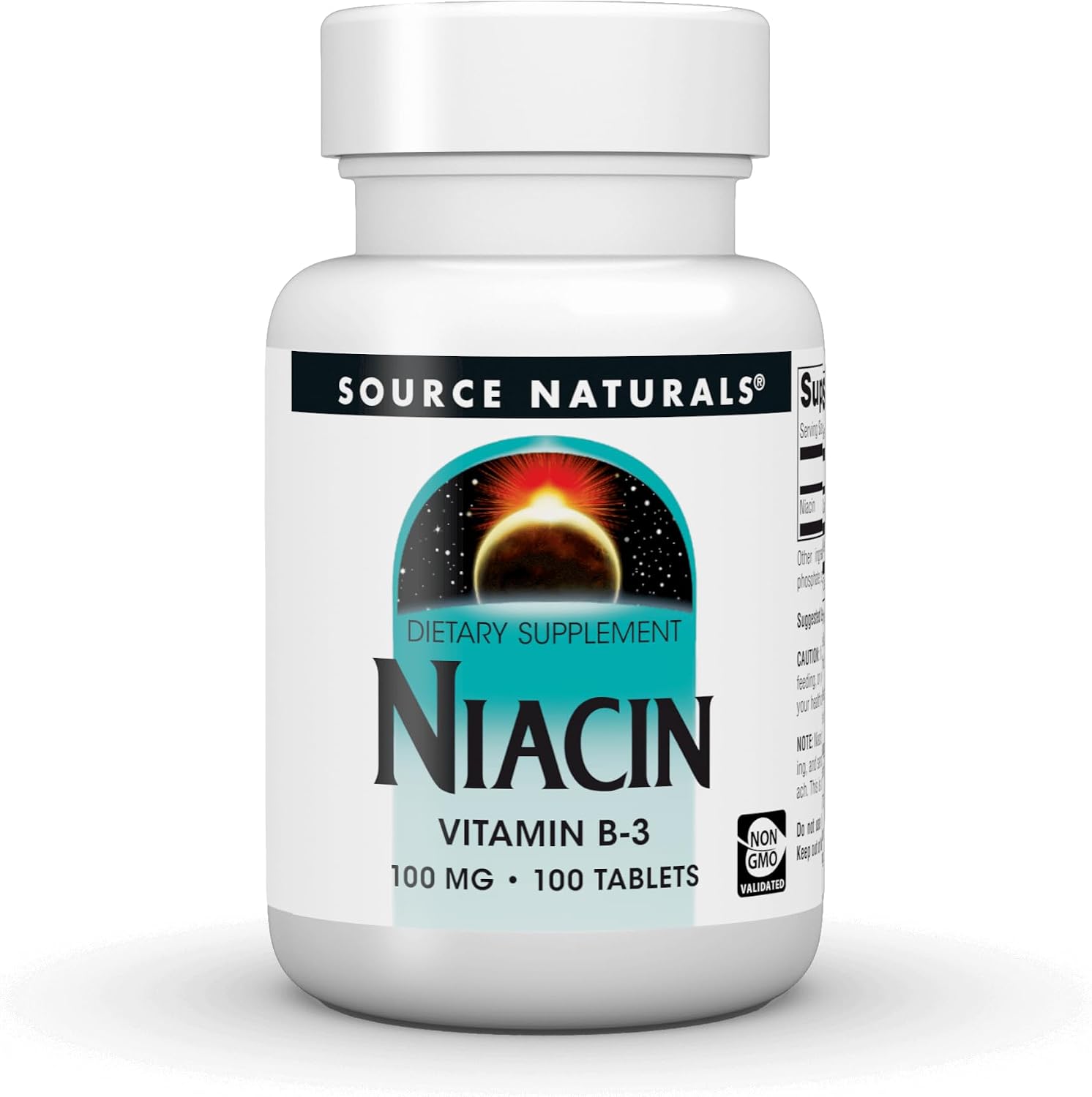 Source Naturals Niacin 100 mg – Vitamin B3 Food Supplement – 100 Tablets - görsel 1