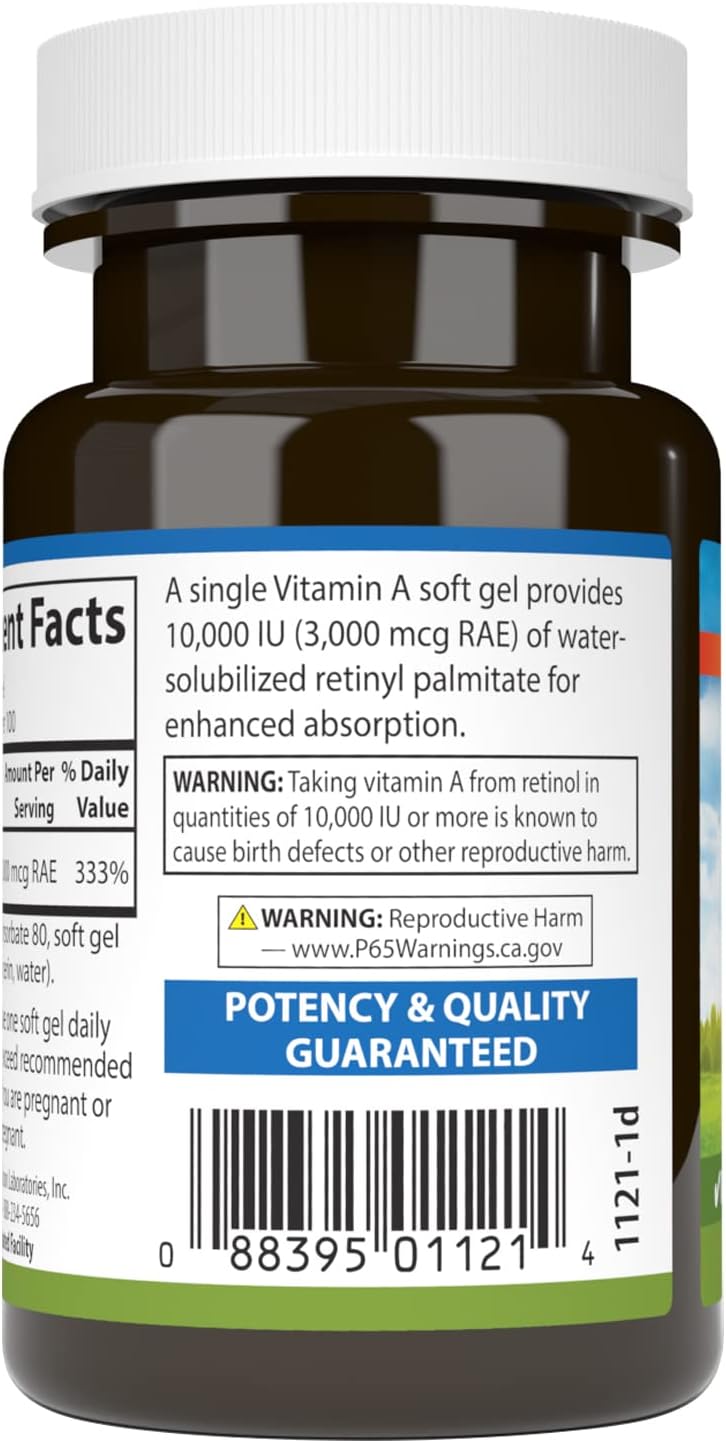 Carlson - Vitamin A Solubilised, 10,000 IU – Helps maintain healthy skin and mucous membranes – Image 3