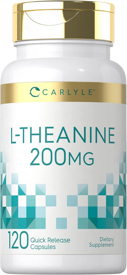 Carlyle L-Theanine 200mg Supplement - 120 Capsules, Non-GMO, Gluten-free