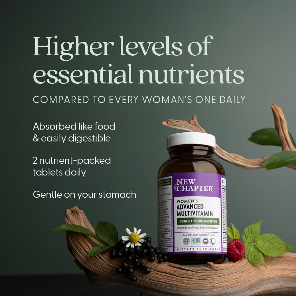 New Chapter Women's Multivitamin Advanced Formula – Fermented Whole-Food Nutrients with Iron & Vitamin D3, 72 Tablets - görsel 4