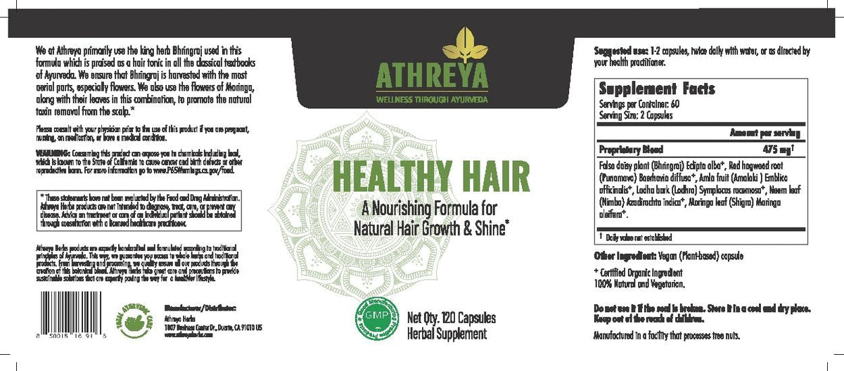 Athreya Herbs Healthy Hair Tablets with Vitamin C - 120 Tablets - görsel 2