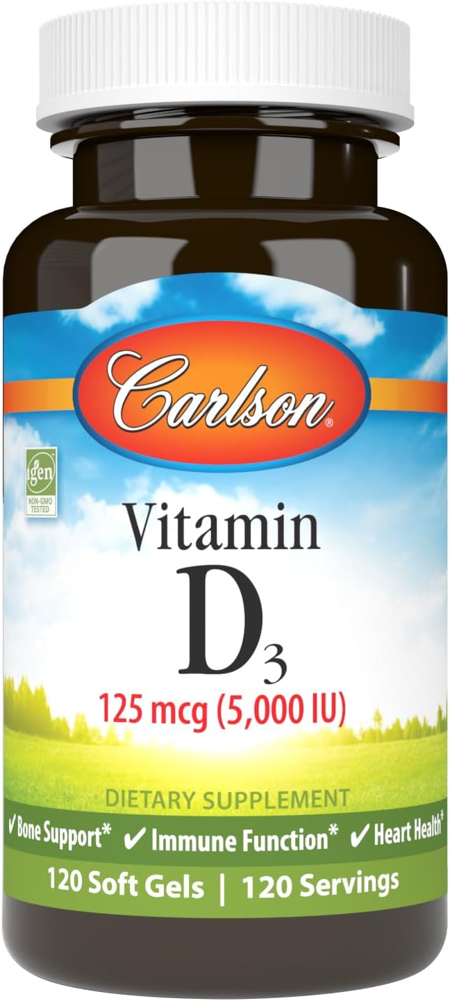 Carlson Vitamin D3 5000 IU (125 µg) - 120 Softgels - görsel 1