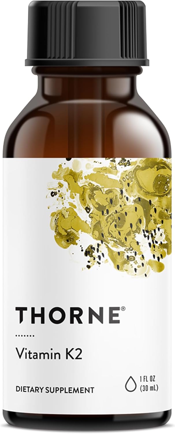 THORNE Vitamin K2 (as MK-4) Liquid Food Supplement - Concentrated Drops for Bone, Heart and Blood Vessel Health - görsel 1