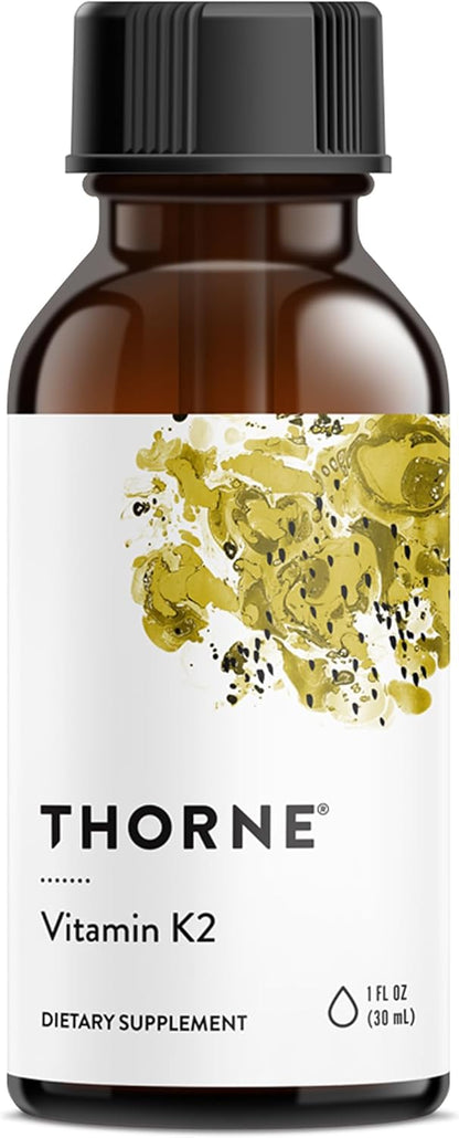 THORNE Vitamin K2 (as MK-4) Liquid Food Supplement - Concentrated Drops for Bone, Heart and Blood Vessel Health