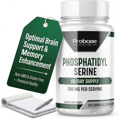 Probase Nutrition Phosphatidylserine 300mg Food Supplement for Cognitive Function - 120 Capsules
