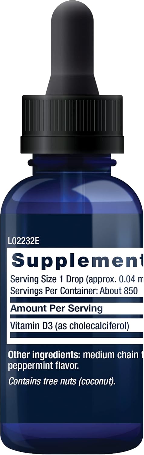 Life Extension Liquid Vitamin D3 (Mint), 2000 IU, 30 ml - görsel 2
