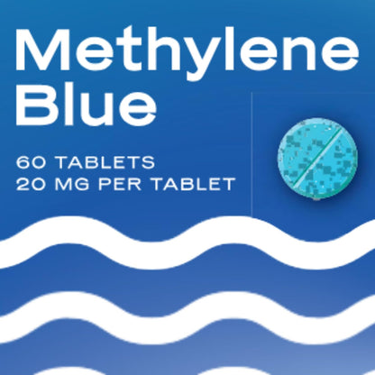 Methylene Blue, USP Grade, 20mg Tablets – 60 Scored & Unflavoured Tablets
