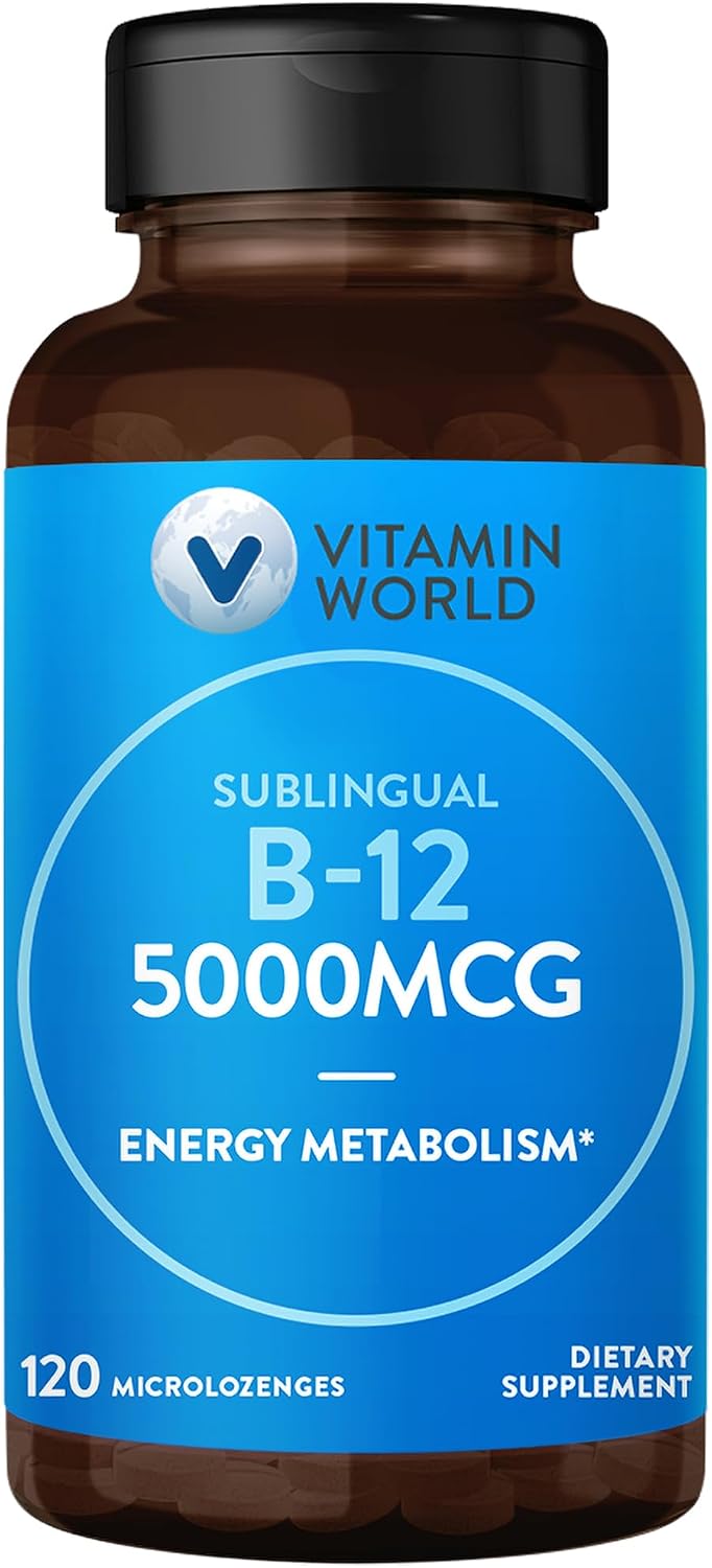 Vitamin World Vitamin B12 5000 mcg Sublingual Micro Lozenges, 120 Count - görsel 1