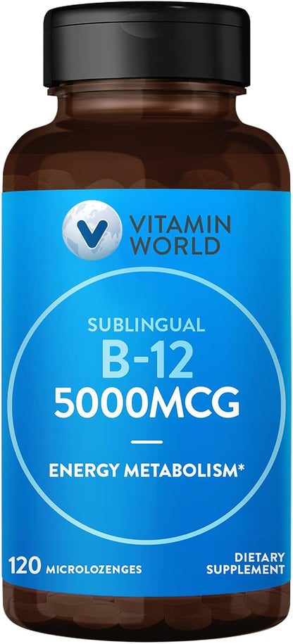 Vitamin World Vitamin B12 5000 mcg Sublingual Micro Lozenges, 120 Count
