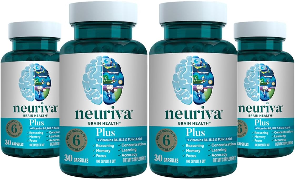 NEURIVA Plus Brain Supplement for Memory, Focus & Concentration, 60 Capsules (2 Pack) - görsel 10