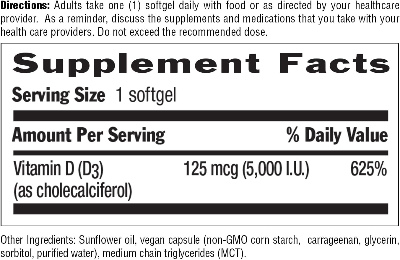 Country Life Vegan D3 5000 IU – Plant-Derived Vitamin D3 from Lichen – 30 Softgels - görsel 6