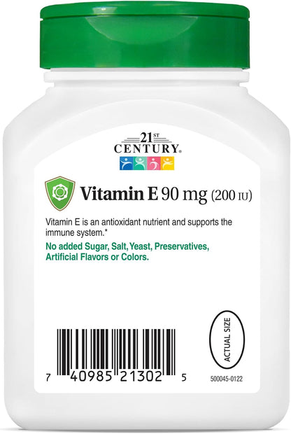 21st Century Vitamin E 200 IU (dl-alpha) Soft Capsules, 110 Count (Pack of 2)