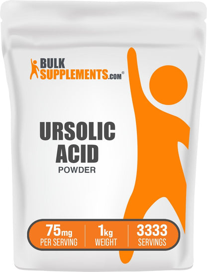 BulkSupplements.com Ursolic Acid Powder - Sourced from Rosemary Leaf Extract, Ursolic Acid Supplement - Vegan & Gluten-free, 75mg per Serving, 100g (3.5 oz)
