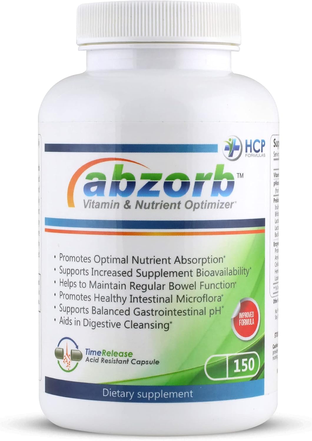 Abzorb Vitamin & Nutrient Optimiser – Digestive Enzymes, Probiotics & Magnesium Oxide Complex, 150 Capsules - görsel 1