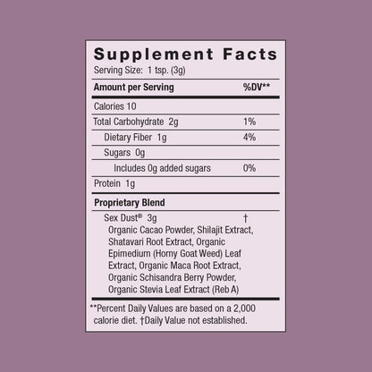 Moon Juice Sex Dust - Adaptogenic Libido Support for Women - Maca Root Powder, Shatavari & Epimedium for Hormone Balance, Mood & Creative Energy - Sugar & Caffeine-Free, 14 Servings