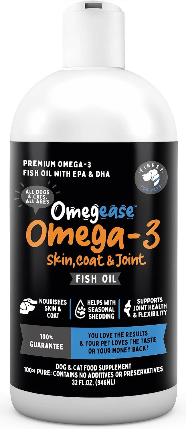 100% Pure Fish Oil for Dogs & Cats (1,545mg Omega-3 per 5ml Teaspoon) 946ml - görsel 1